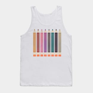 Row Of Colourful Pencils Tank Top